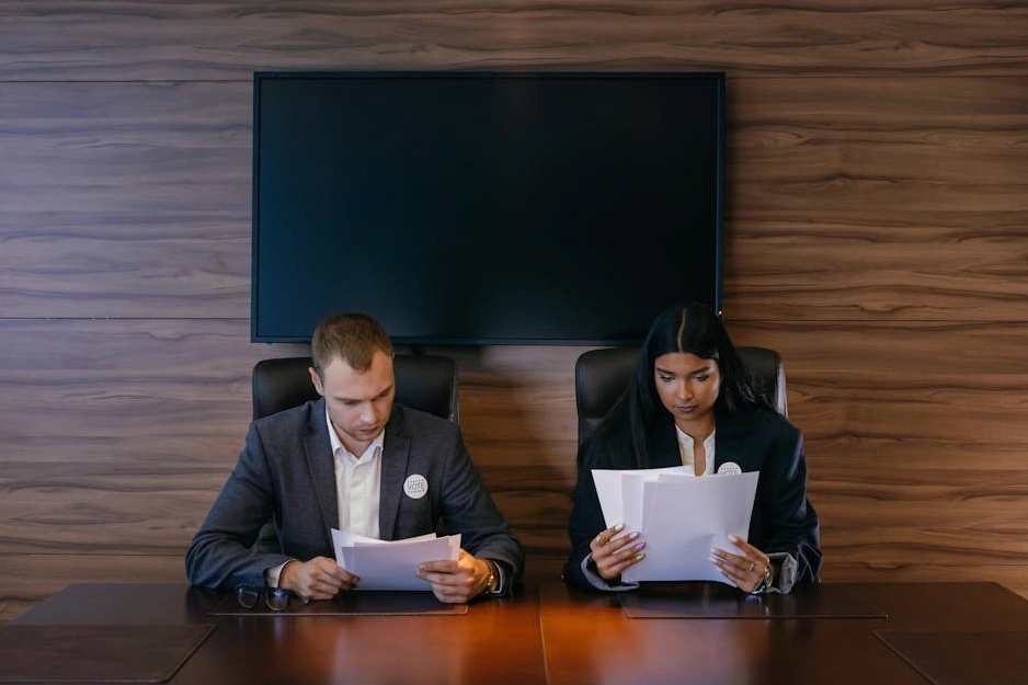 Různorodý tým vedoucích pracovníků diskutuje v moderní kanceláři